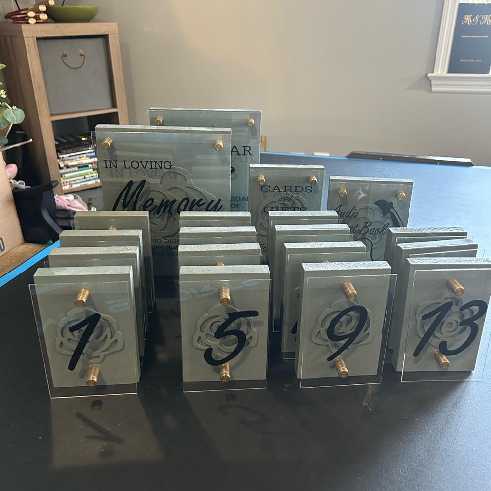 COPY - Wedding Table Numbers and Signs Set
